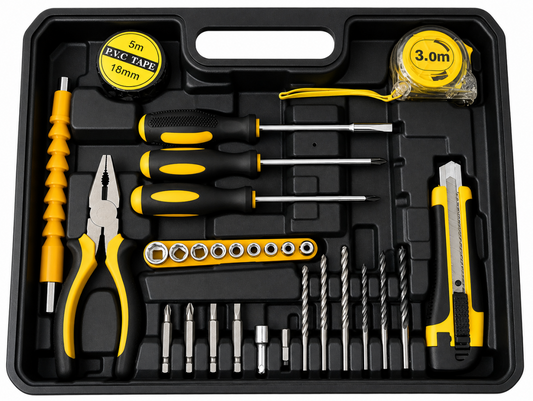 Kit de Herramientas Completo con Taladro de Impacto Inalámbrico